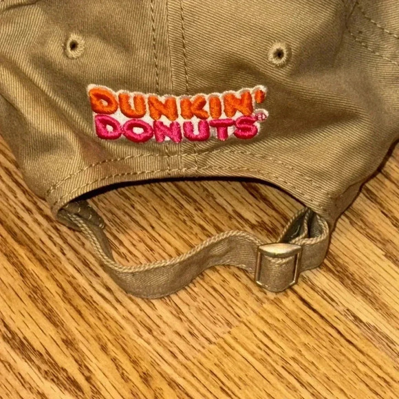 dunkin’ donuts DD logo coffee ball cap hat khaki color adjustable baseball cap - Picture 7 of 10